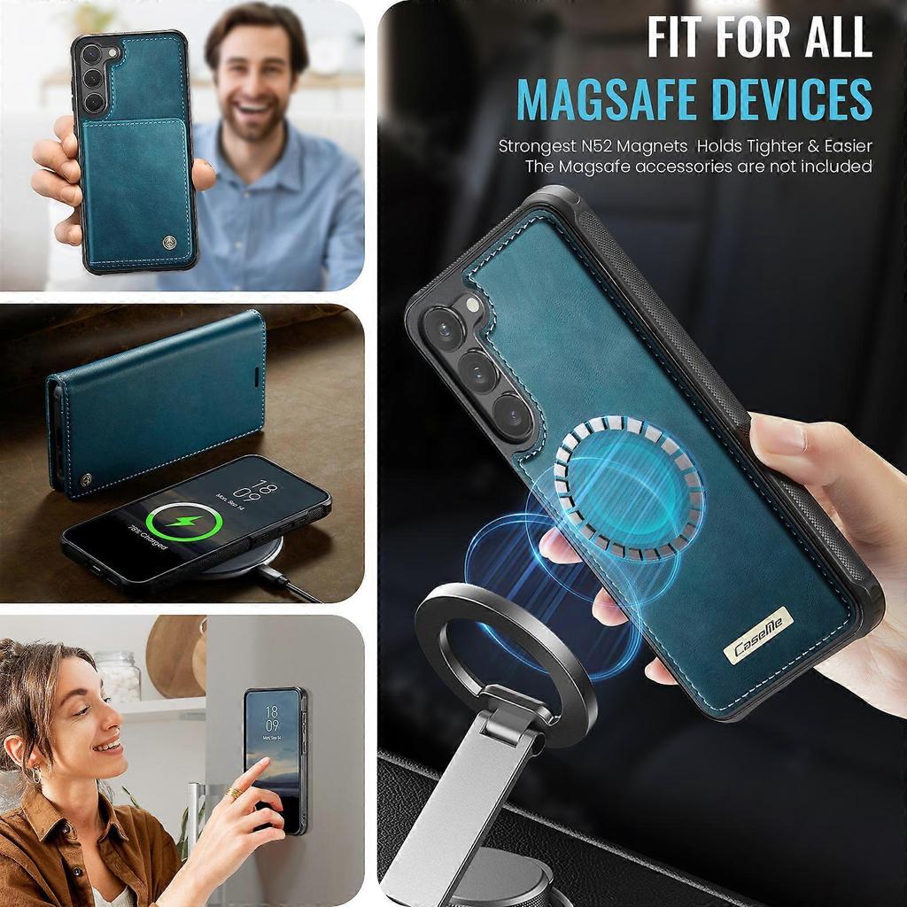 Compatible For Samsung Galaxy S23 Case CASEME C49 Compatible with MagSafe RFID Detachable Wallet Leather Phone Cover