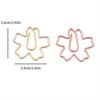 25Pcs Plated Paper Clips Sakura Paper Needle Bookmark Metal Memo Clip Stationery Cherry Blossoms Box Clips.