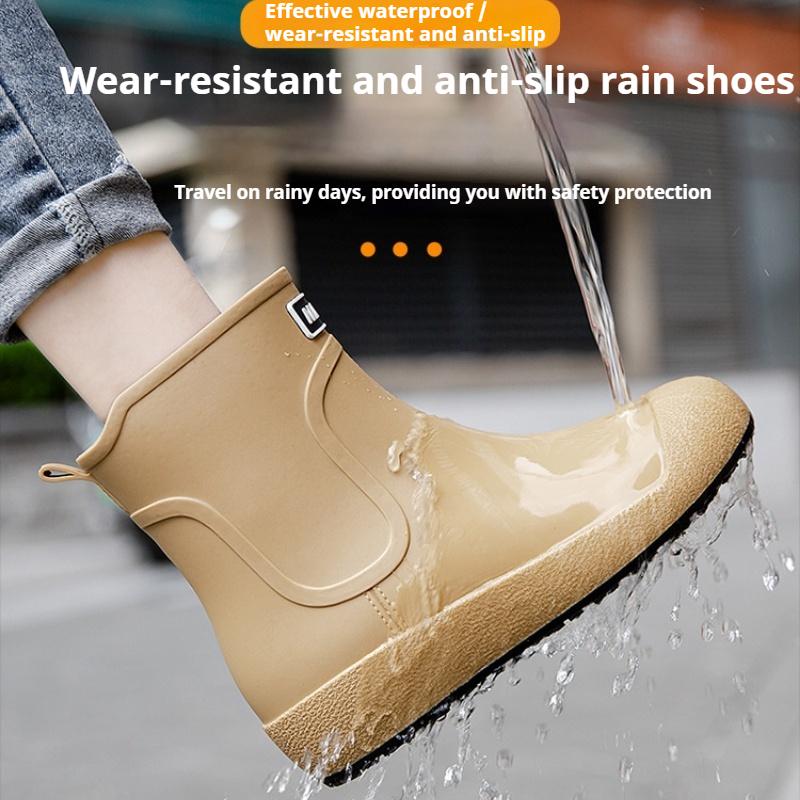 Rain Boots Men and Women Outdoor Waterproof Work Shoes Fashionable Kitchen Car Wash Fishing Rubber Shoes Overshoes