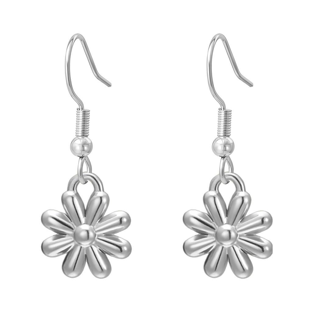 Bohemian Gold Hoop Earrings for Women with Daisy and Sunflower Pendant Charm