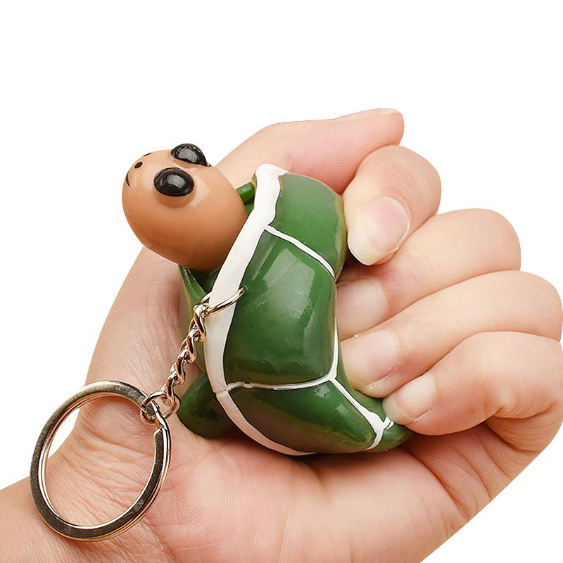 2 Stück Fidget Toy Schildkröten Schlüsselanhänger Quetschspielzeug Niedliche Schildkröte Teleskopkopf Cartoon Schildkröte Stressabbau Pops It Lustiges Geschenk