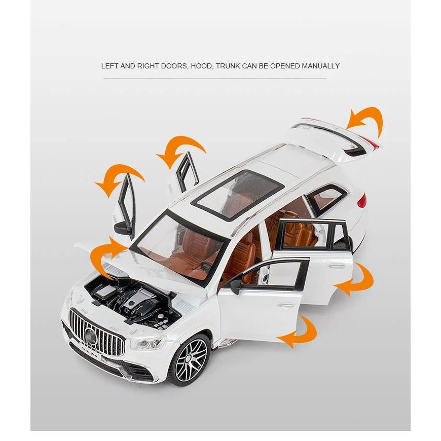 1/24 Benz Maybach GLS63 Alloy Luxy Car Model Diecast Metal Toy Car Model Collection Sound and Light High Simulation Children Gift