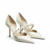 Fashion Star-Style Luxury Pearl Rhinestone Patent Leather Pointed-Toe High Heels For Women Women'S Party Wedding Shoes