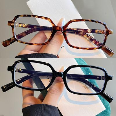 Y2K Leopard Small Frame Glasses Women Retro Fashion Simple Vintage Female Girls Eyewear Decorative Anti-blue Light Eyeglasses
