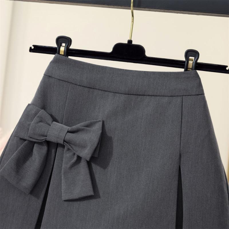 Bogen Unregelmäßige Mini Röcke Frauen Sommer Hohe Taille Schlank Schlitzte A-linie Rock Shorts Süße Mädchen Casual Alle-spiel Schwarz grau