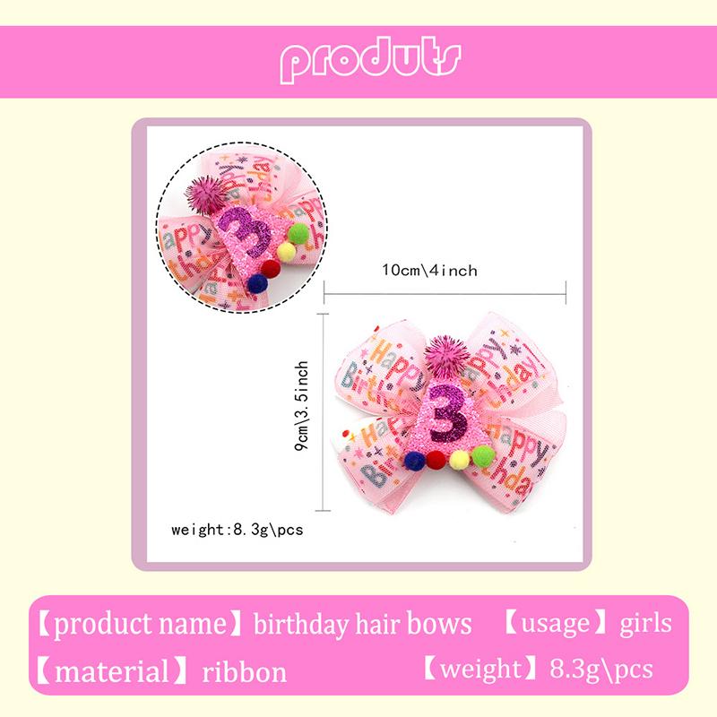 Sprinkle Confetti Hair Bow Clip - First Birthday Pink Party Decoration For Baby Girls, Ice Cream Theme 1St Birthday
