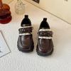 Girls' leather shoes 2025 spring new children's shoes little girl princess shoes soft-soled loafers trendy retro leather shoes