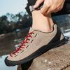 First Layer Pigskin Outdoor Waterproof and Wear-resistant Hiking Shoes Men's Camping Sports Non-slip Hiking Fashion Trend Casual Shoes