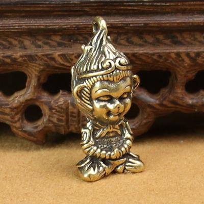 Reines Messing Sun Wukong Tierkreis Affe Herren Auto Schlüsselanhänger Qitian Dasheng Anhänger Chinesischer Stil Kreativ