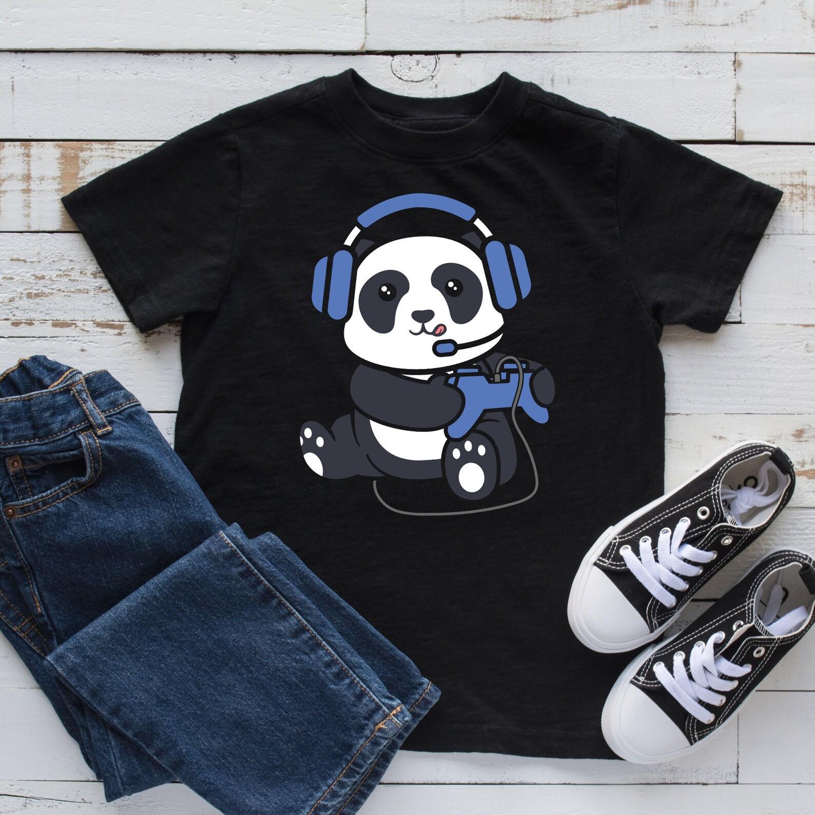 Panda Gamer Kids T-Shirt, Children s Gaming T-shirt, Toddler Playwear, Video Game Apparel L