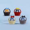 4Pcs Cartoon Basket Cats Plastic Miniature Sculpture Handcrafted Decoration Ornaments for Home Office Desk Shelf Display