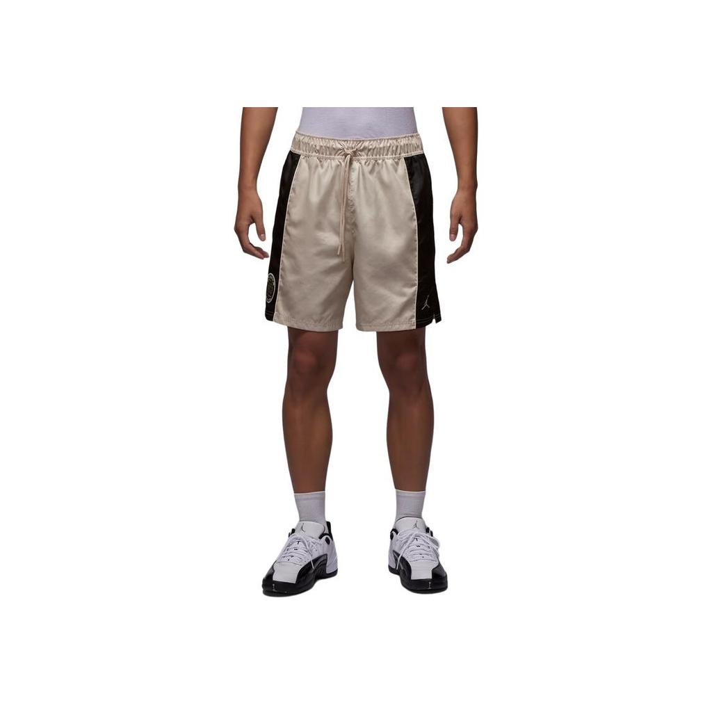 Jordan Sport Casual Lace-Up Five-Point Shorts Men Shorts Oatmeal Gray-Black HV8736140
