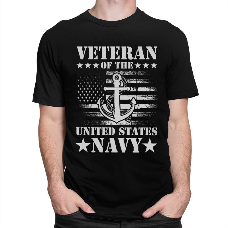 Individuelles US-Flaggen-T-Shirt für US-Armee-Veteranen für Männer T-Shirt Freizeit-T-Shirt Kurzarm-T-Shirt