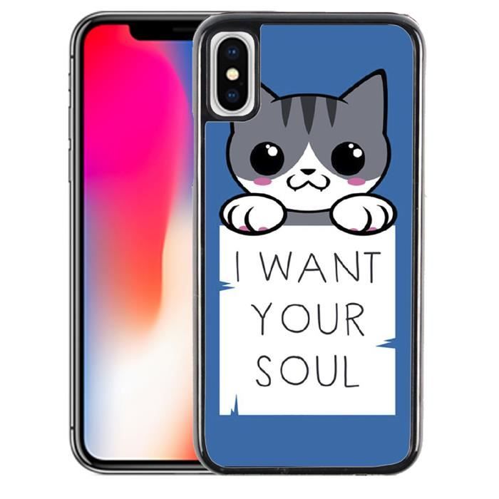 Coque iPhone XR Chat I want your soul