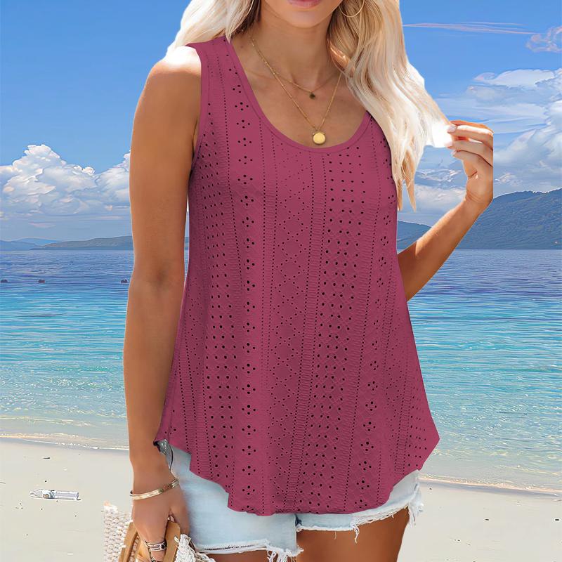 

Plus Size Curved Hem Tank Top, Casual Crew Neck Sleeveless Tank Top For Summer, Women s Plus Size Clothing 1XL