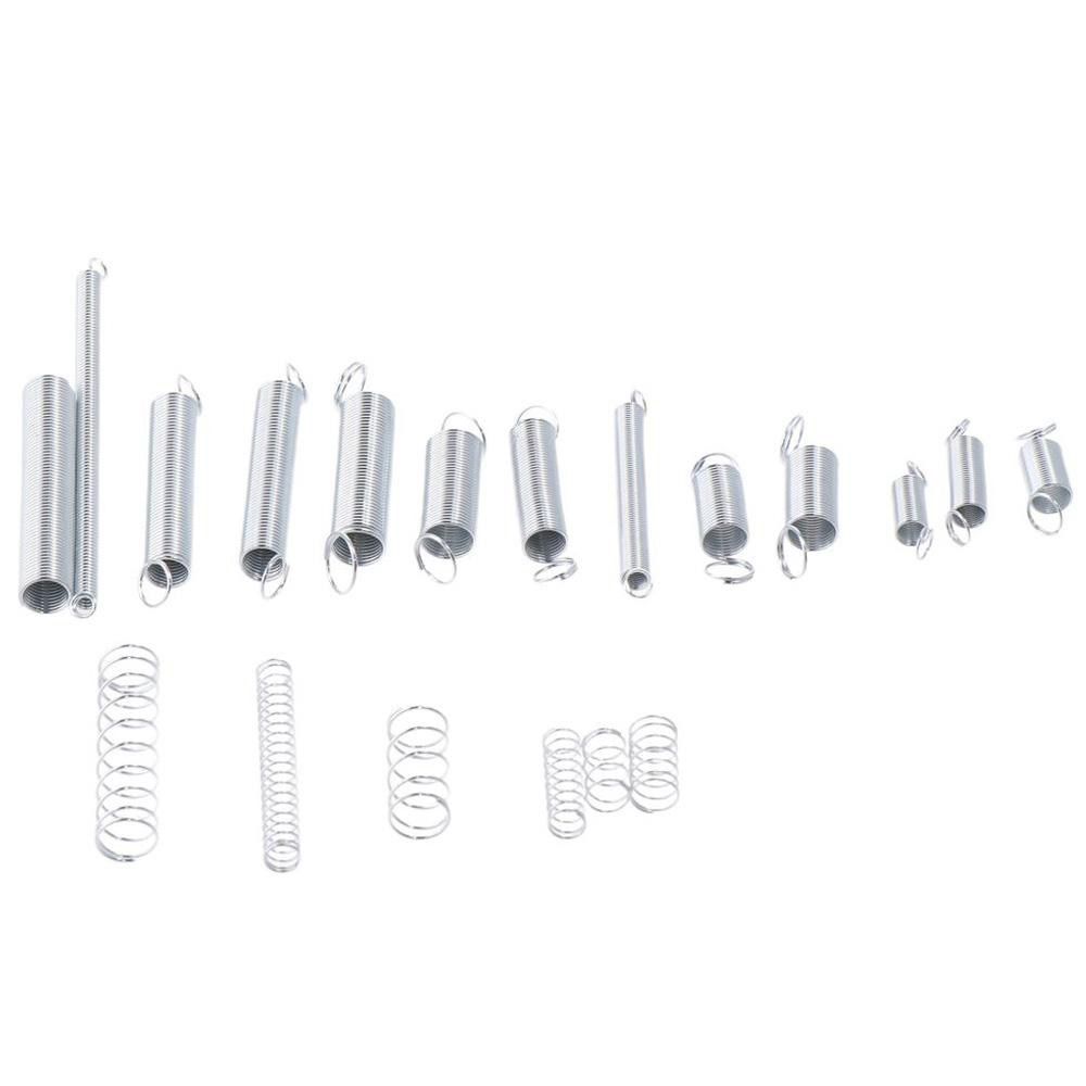 200PCS Mixed Size Compression Spring Kit Boxed Stainless Steel Extension and Compression Springs Kit Repair Tool Silver
