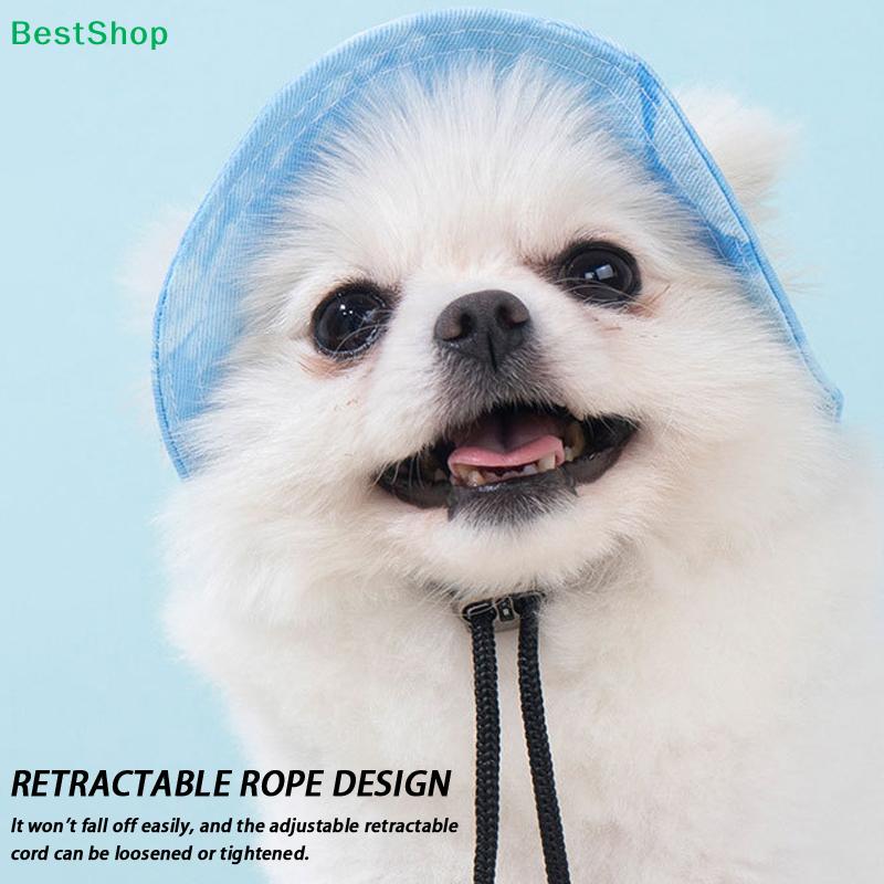 Breathable Pet Bucket Hat – UV Protection Sun Hat for Small Dogs with Ear Openings