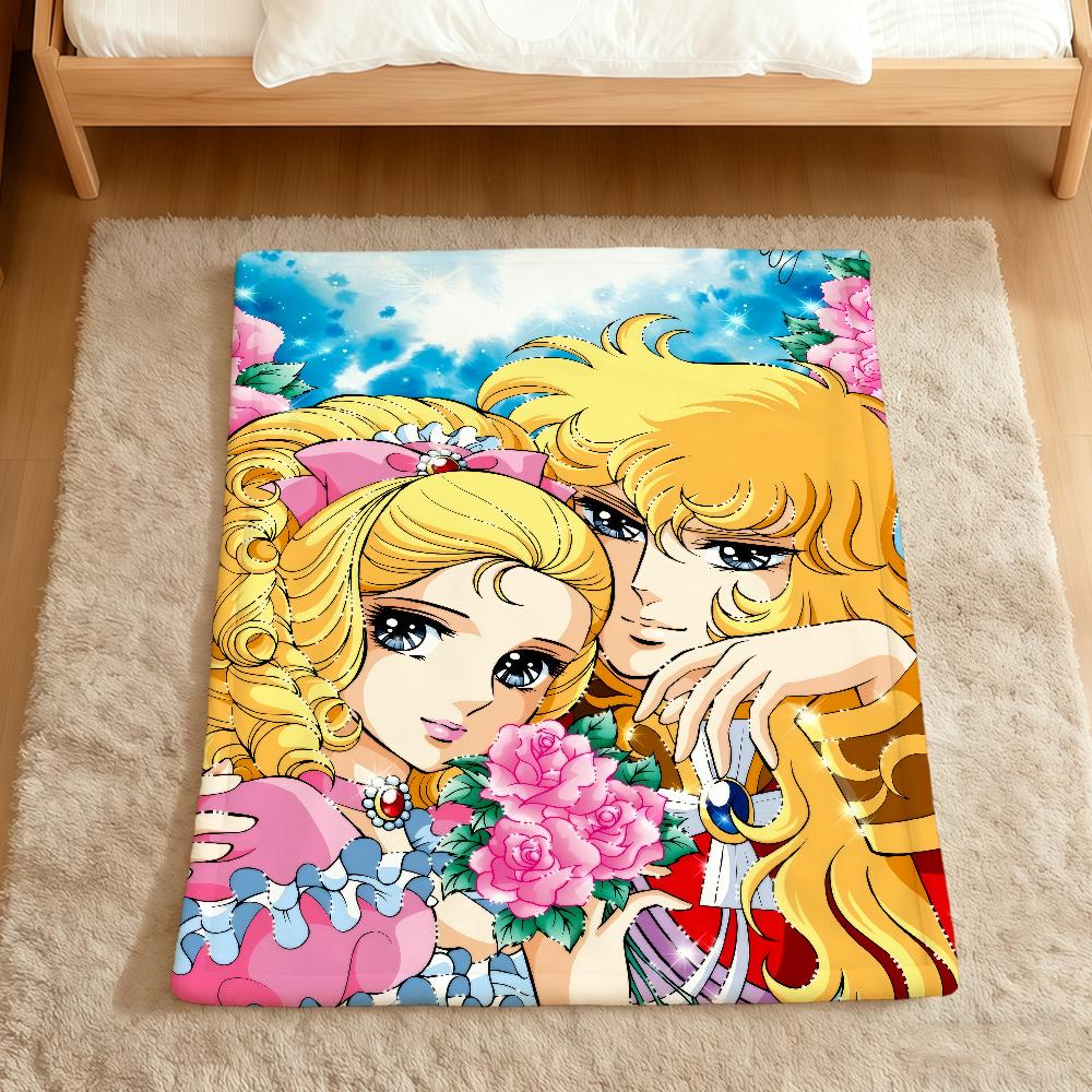 anime Rose of Versailles Lady Oscar Flannel soft warm plush blanket sofa living room pet hogar bedroom gift home Car portable