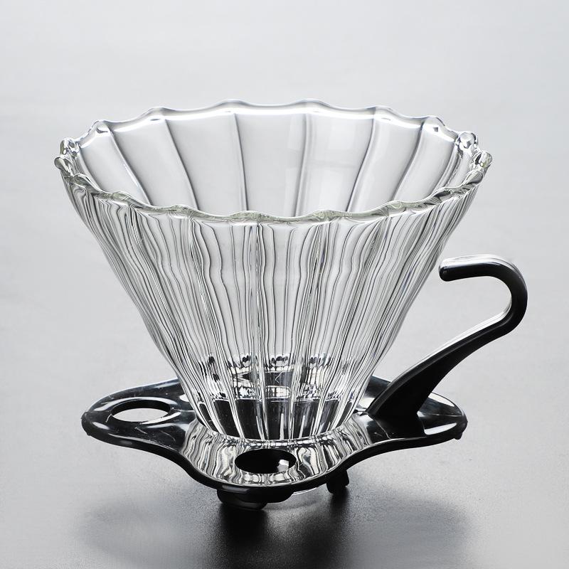 Heat Resistant Thickened Glass Cloud Coffee Pot V60 Coffee Filter Cup Drip Pot with Lid