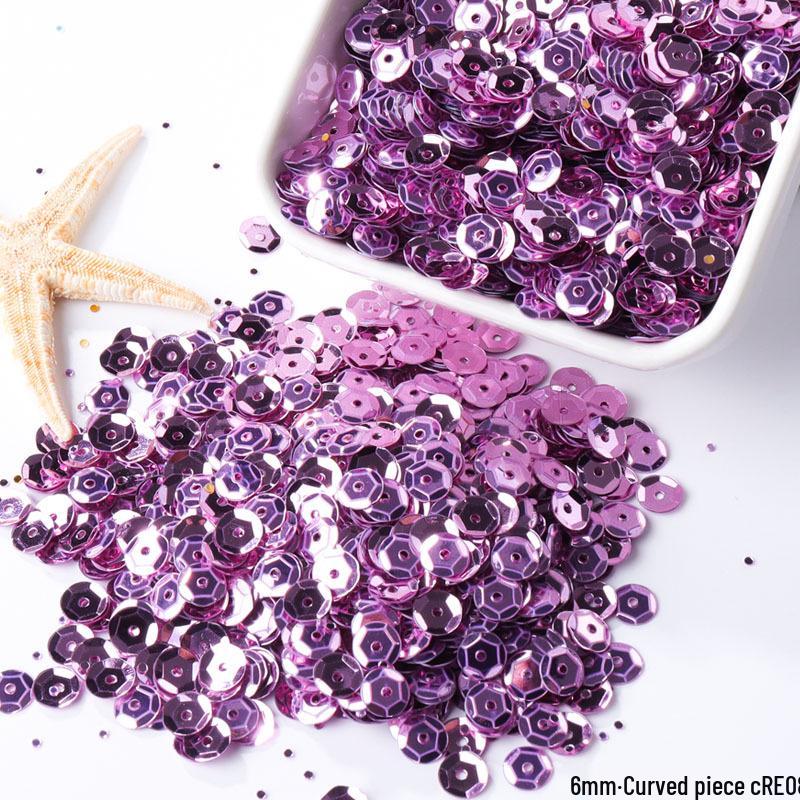 6mm Iridescent Silver Sequins: Laser Embossed Curved Pieces for DIY Embroidery, Wedding Dress Accessories, and Craft Ornaments.