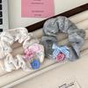 Stay-at-Home Bear: Cute Knitted Bow Scrunchie Hair Tie for Girls, Handmade Hair Accessory