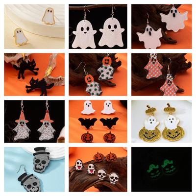 Women'S Halloween Fashion A Variety Of Minimalist Niche Designs Ghost Earrings Party Party