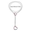 Adjustable Heart-shaped Necklace Stainless Steel O-ring Clavicle Chain  Party Wear