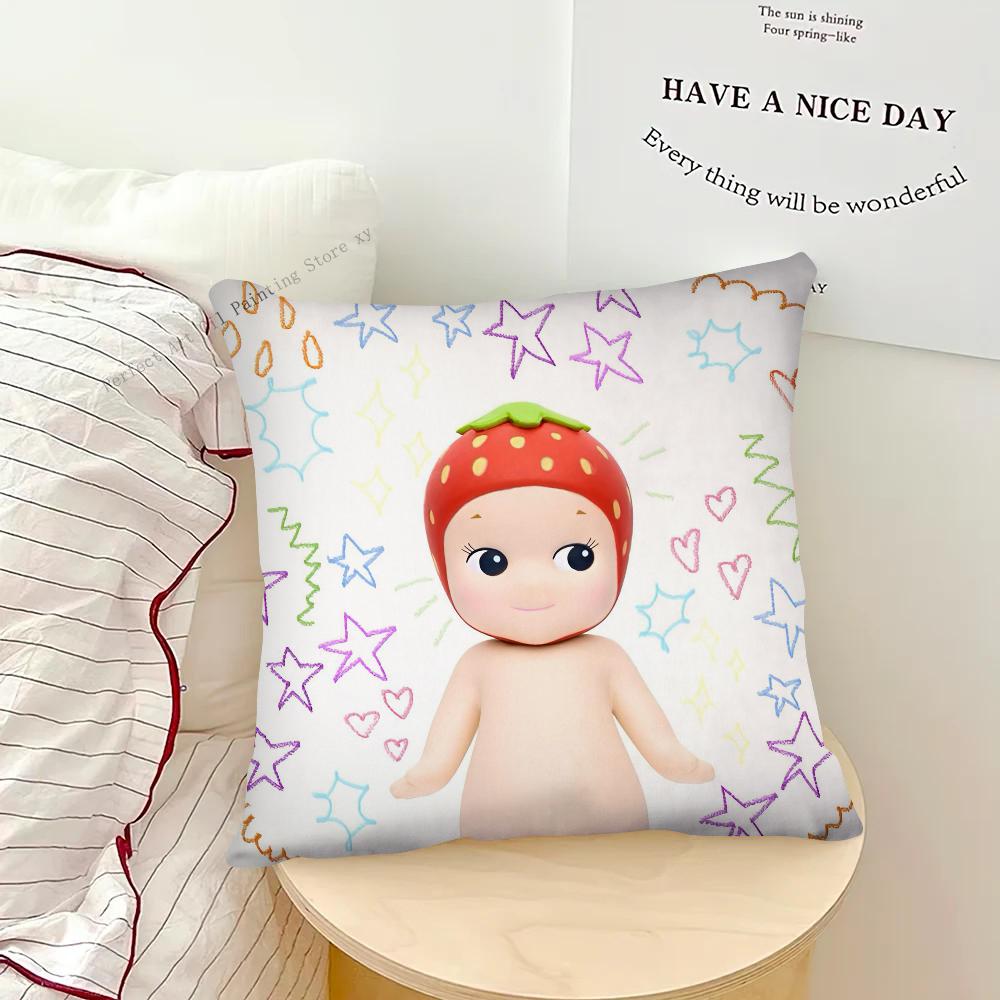 Niedliche Puppe Cartoon Sonnys Angels Kissenbezug Mode Quadratischer Kissenbezug Schlafzimmer Sofa Zimmer Ins Dekoration Freizeit Kissenbezug