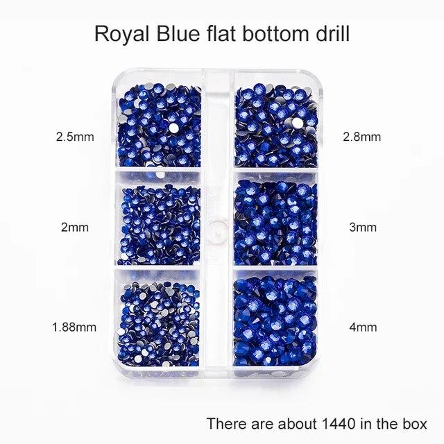 1Box Mix Sizes Ss6-ss20 Glass Non Hot Fix Rhinestone Flat Back Crystal Stone Strass Glitters Nail Diamond For DIY Garment