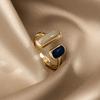 Fashion Retro Gold Double Oil Drop Women's Open Ring Geometric Gold Metal Ring Wedding Jewelry Birthday Gift
