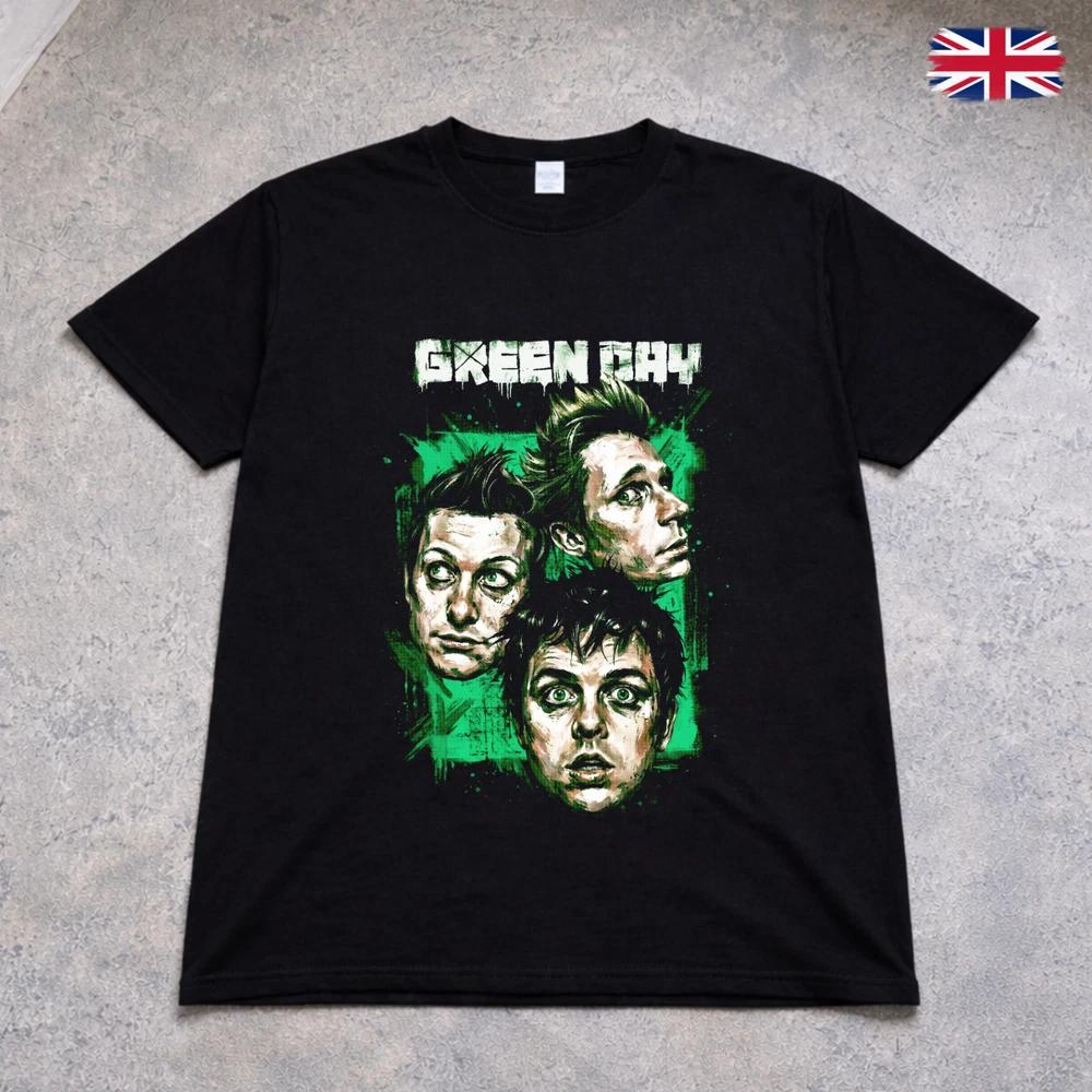 Punk Rock Faces T Shirt Green Grunge Graphic Tee Alternative Rock Shirt 2XL