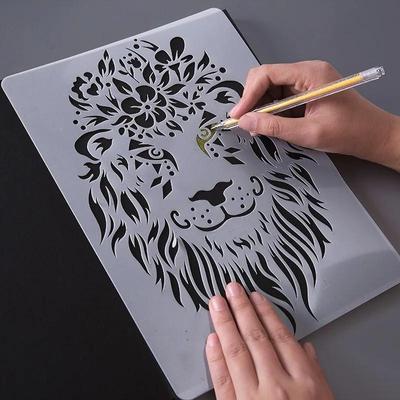 Creative DIY Animal Theme Stencils Painting Template Lace Ruler Personalized Scratch Drawing Stencils for Painting and Decor