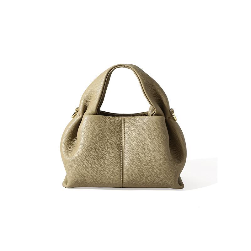 High-end Leather Women's Bags Niche Design Bags New Simple Light Luxury Messenger Women's Bags Fashionable Versatile Cloud Bags