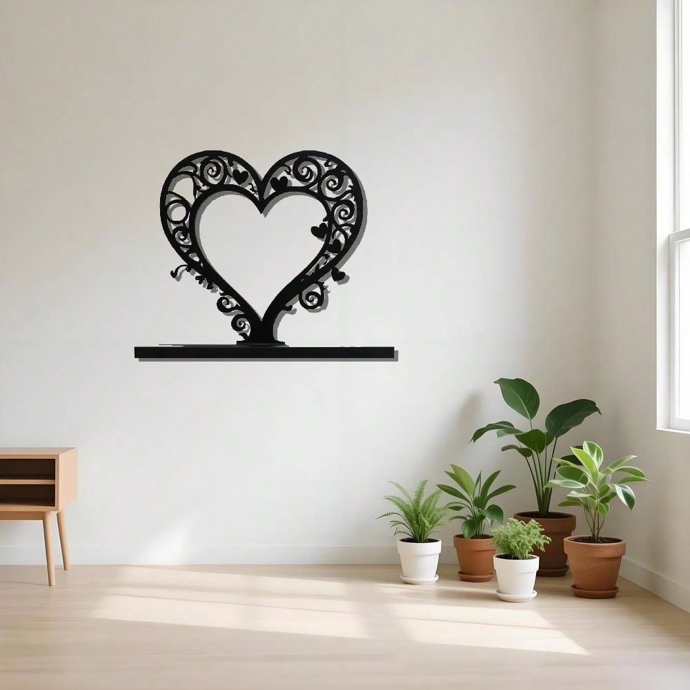 2D Metal Wall Art Heart Ornament Indoor Outdoor Decor