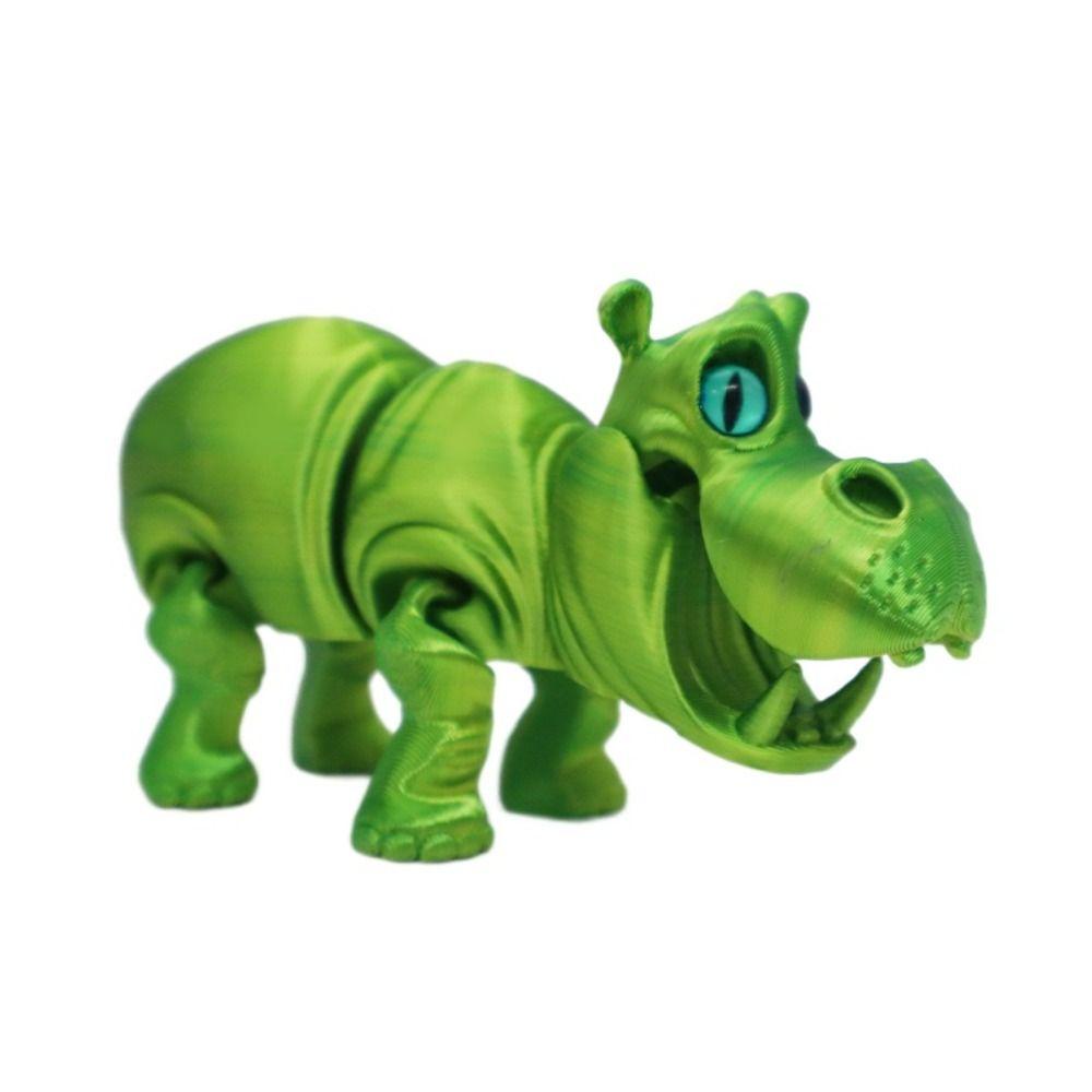 Multi-jointed Hippopotamus Handicraft Ornaments PLA 3D Printed Hippopotamus Model  Children Toys