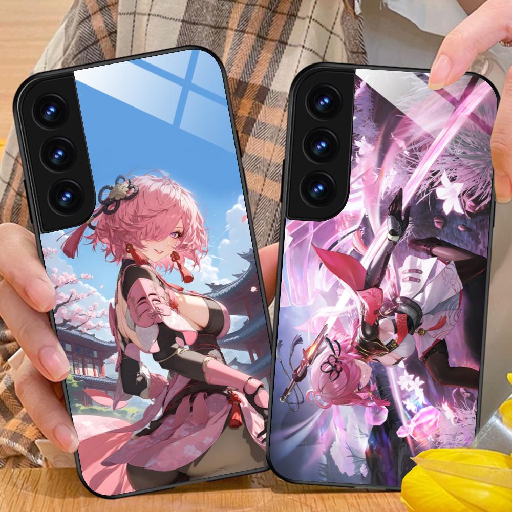Wuthering Waves Taoqi Mobile Phone Case for Samsung Galaxy S25 S24 S23 S22 S21 S20 Note20 Plus FE Ultra Glass Colorful Cover