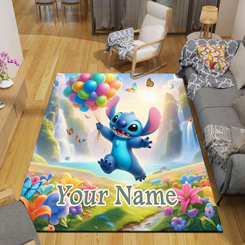 Custom 1Pc Stitch'S Magical Garden Adventure Rug Office Carpet Indoor Outdoor Entrance Doormat Nonslip Soft And Comfortable Living Room D916269