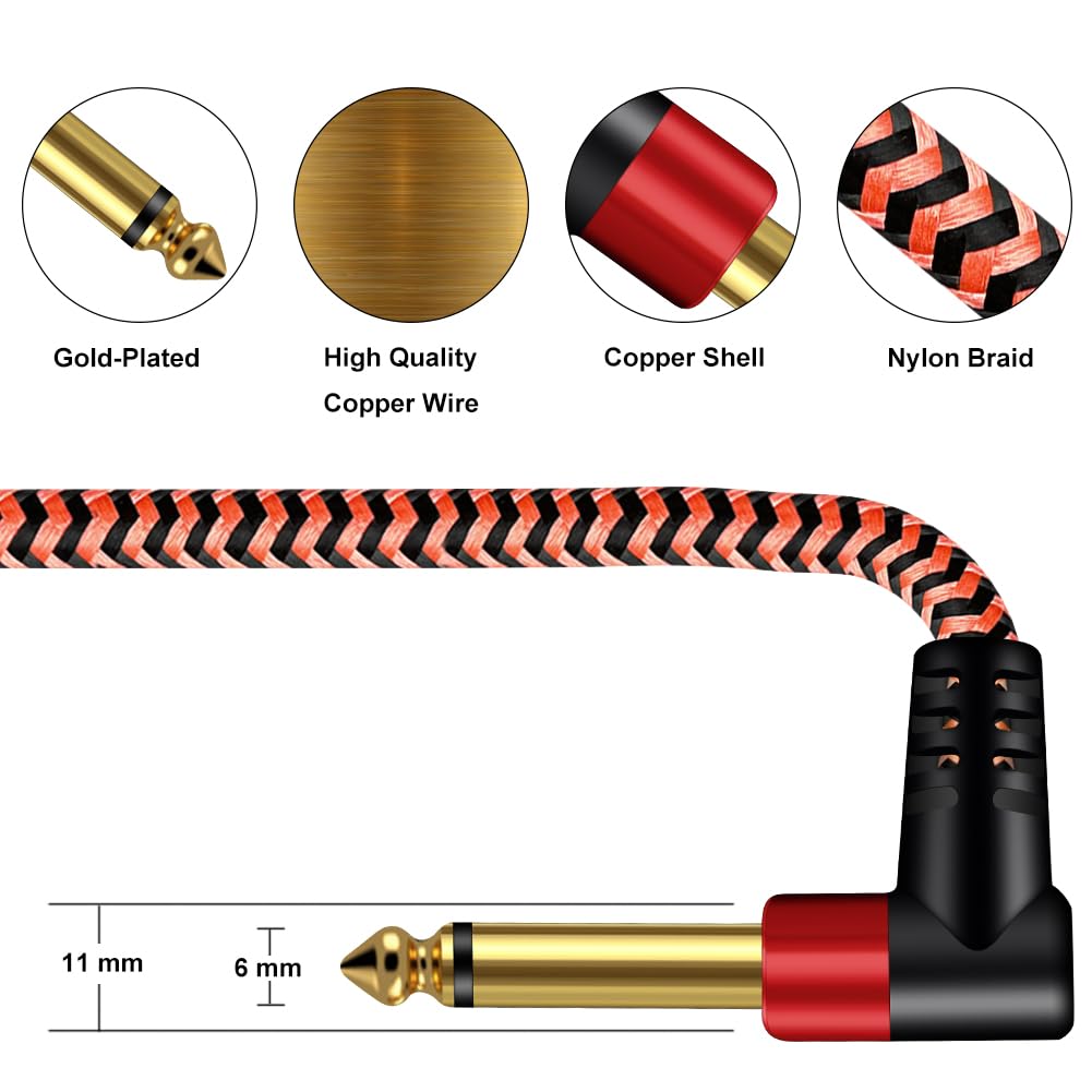 LiuTian Twin TS to Twin RCA Stereo Audio Interconnect Plated Heavy Duty 2 x mm TS to 2 RCA Male Head Adapter Cables 1/4-inch Cable, 6.35 1/4-inch