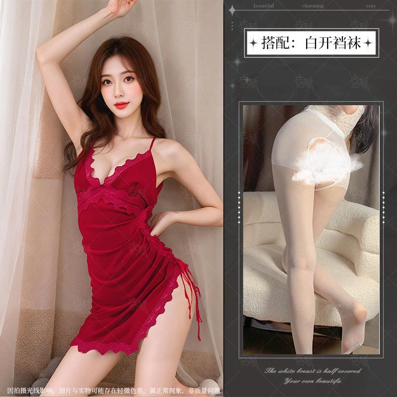Sexy lingerie free pure desire small chest bed hot passion midnight charm robe teasing nightdress