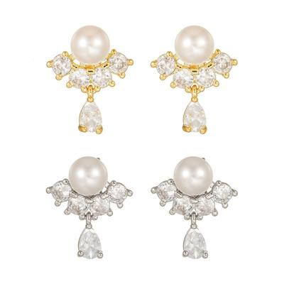 Elegant Pearls Waterdrops Shaped Ear Clip Attachment For FreeClip 1 2 Earbuds Enhancer Coppers Zircons Embellishment