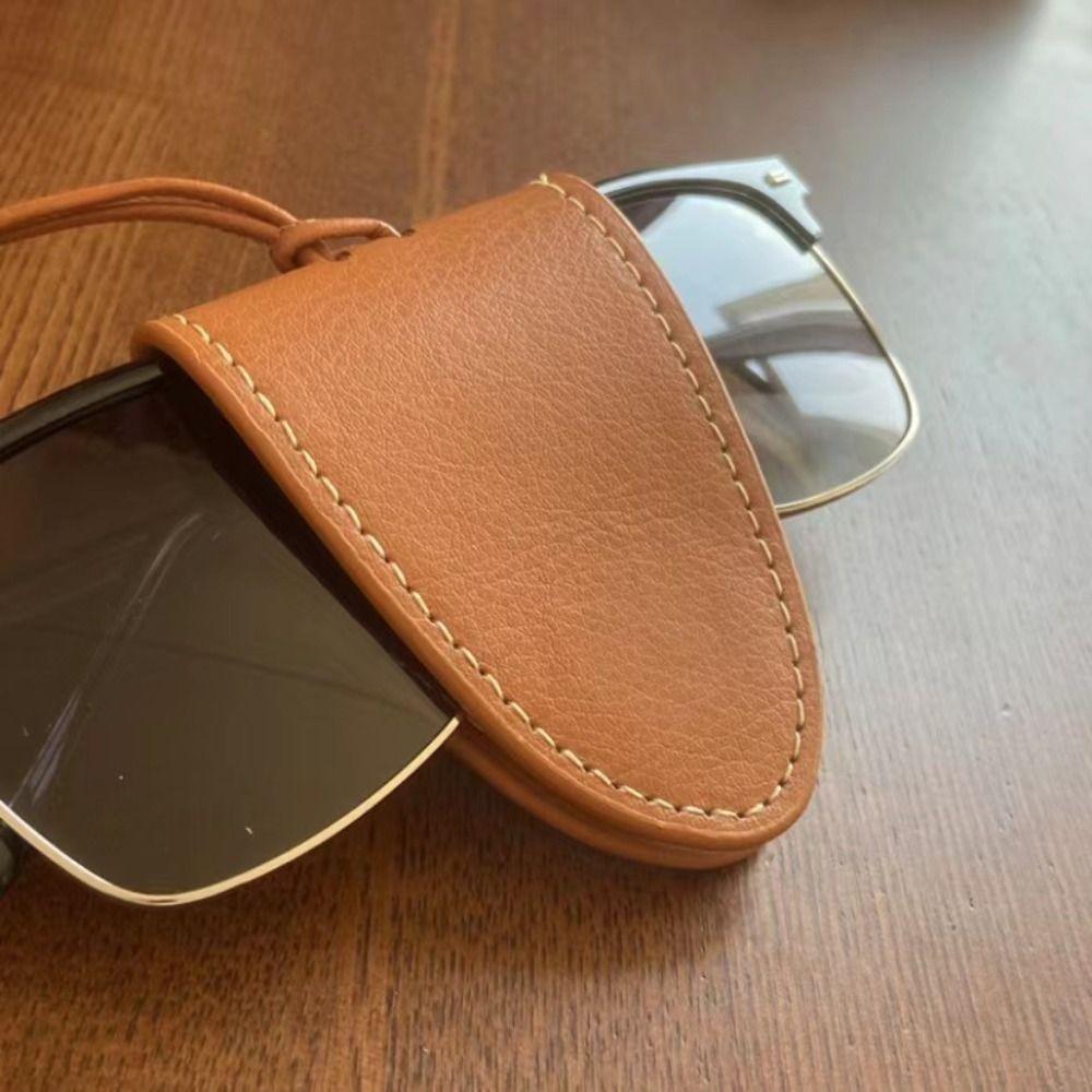 Anti-lost Pu Leather Magnetic Hat Clip Neck Hanging Sunglasses Storage Lanyard Glasses Clip  Girl