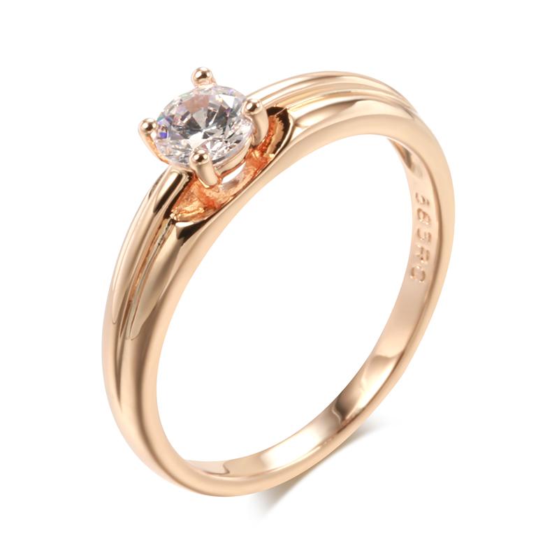 

Classic Bride Wedding Rings Rose Gold Color White Natural Zircon Simple Korean Ring For Women Daily Fine Jewelry 7