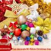 1.5m Christmas Tree Hanging Ornaments Set: Tinsel Bows & Flowers for Festive Decoration
