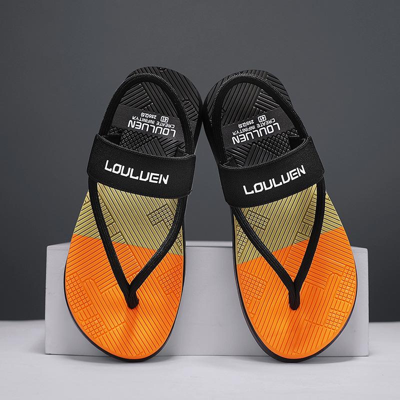 

Летние новые мужские сандалии двойного назначения для улицы, нескользящие, прохладные шлепанцы, легкая платформа, пляжная обувь 45 чёрный