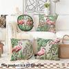 Groene plant flamingo patroon Dubbelzijdig Bedrukte kussenhoes Korte pluche Geschikt voor woonkamers slaapkamers sierkussenhoes