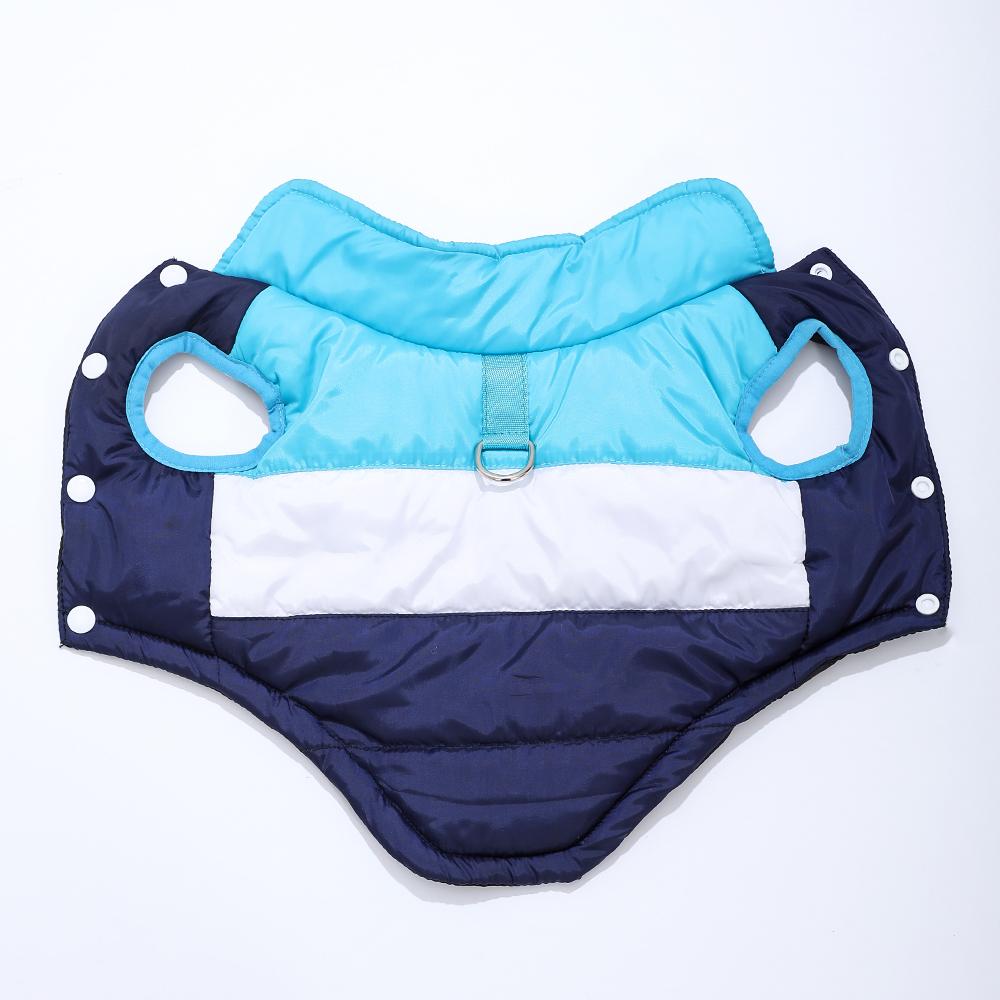 

Теплое пальто для питомца с D-кольцом, ветрозащитная куртка для щенков для маленьких и средних собак на зиму, водонепроницаемое пальто для собаки, парка для бульдога и йоркширского терьера XS синий