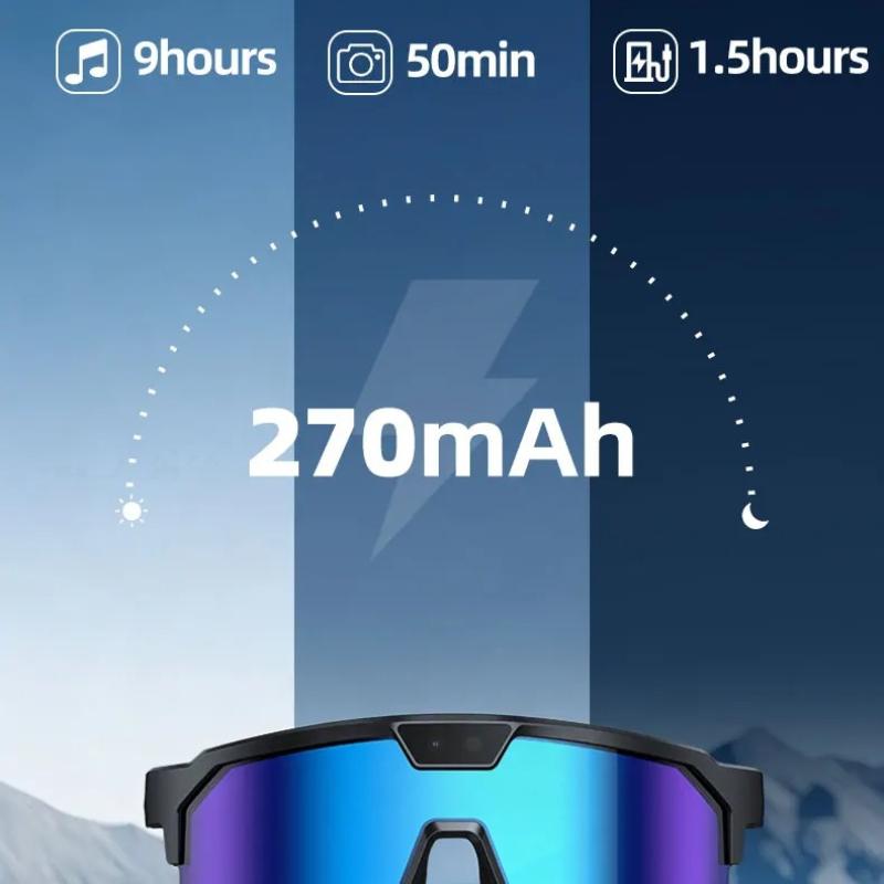 Multifunktionale KI-Smart-Brille 1200P HD-Kamera 8MP Anti-Shake Radfahren Fahren Aufnehmen & Aufzeichnen Übersetzung IP66 Winddichte Sonnenbrille UV-Schutz