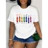 Print Crew Neck T-Shirt, Casual Short Sleeve T-Shirt Women's Clothing
