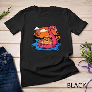 Capybara Swimming Pool Lover Men Flamingo Capybara T-Shirt Unisex T-shirt 1 S