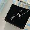 Summer 2024 Blue Zircon Water Drop Y-Shaped Adjustable Necklace for Women